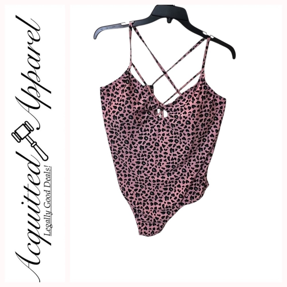 No Boundaries One Piece Leopard Style Pink Bathing Suit